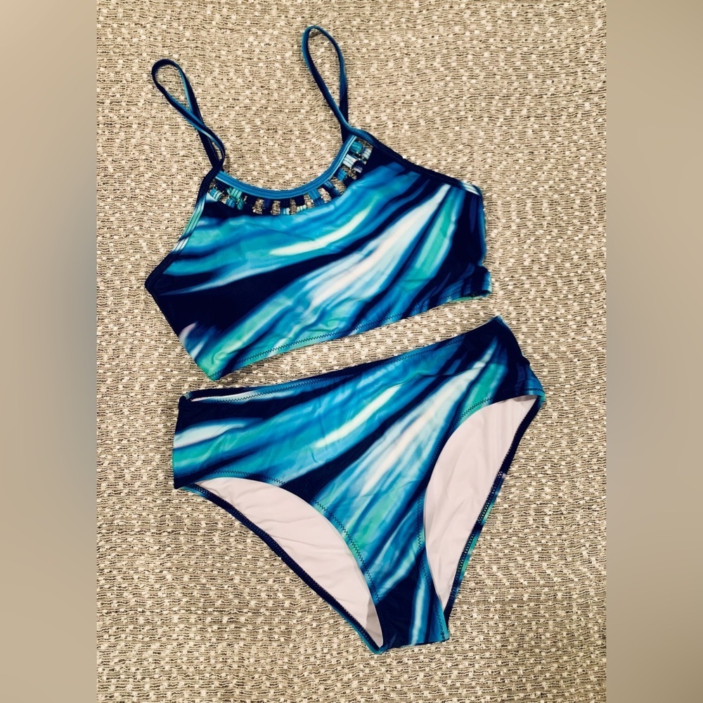 Beachsissi Blue Wave High-Neck Bikini Set - Women's NWT - L